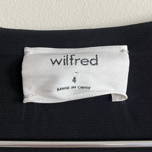 Aritzia Wilfred Aubagne Black Midi Dress Adjustable  Wrap - Picture 3 of 12